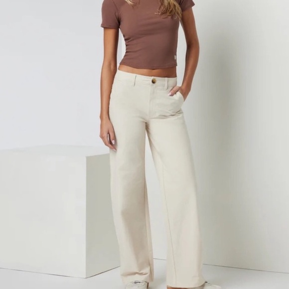 Vuori Women’s Getaway Carpenter Pant Milkweed Size Small Stretch Cotton - Picture 2 of 11